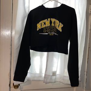 SHIEN CROPPED SWEATSHIRT MATERIAL SHIRT